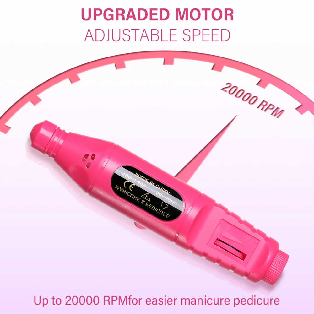 LINMANDA 6 In 1 เครื่องเจาะเล็บไฟฟ้าชุดลบขัดเล็บแบบพกพาเล็บแฟ้มเล็บเจาะอุปกรณ์ปากกาเครื่องมือเครื่อง