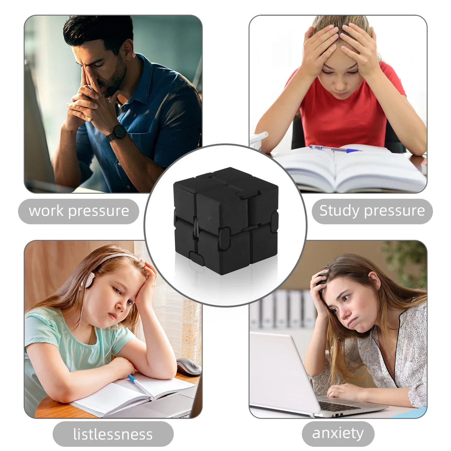 ของเล่น Fidget Finger - Infinity Cube Prime เพื่อบรรเทาความเครียดและความวิตกกังวล ของขวัญทางประสาทสัมผัสที่ทนทานเป็นพิเศษสําหรับผู้ใหญ่และวัยรุ่น