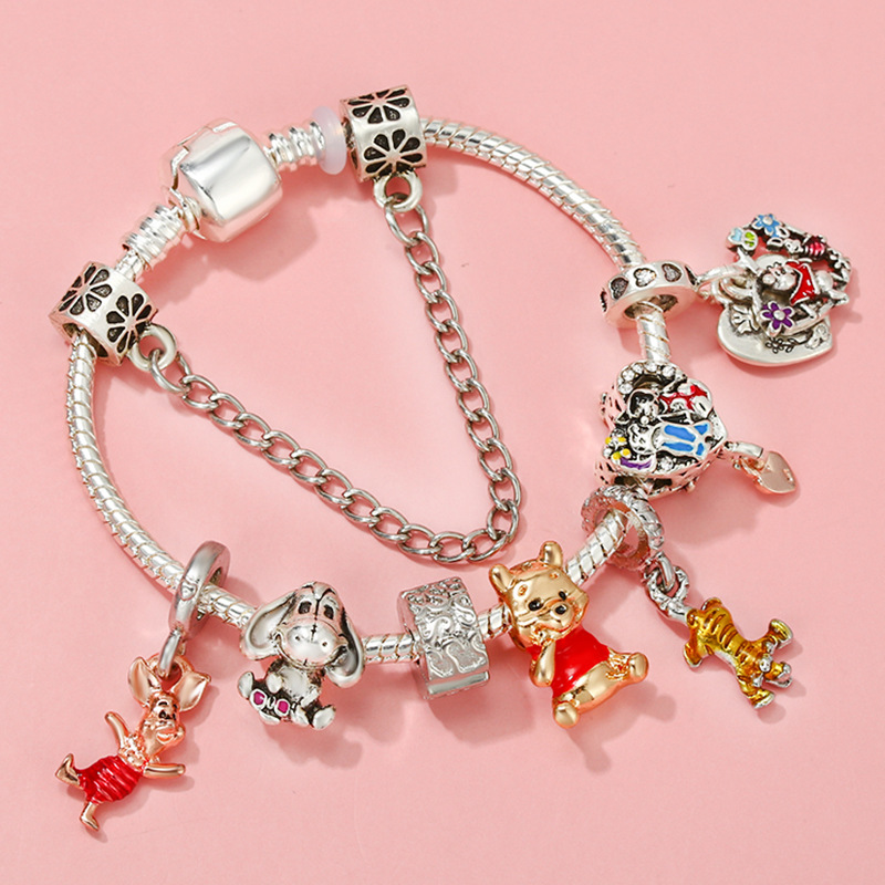 925 Silber Disney 100. Prinzessin Kürbis Warenkorb Mickey Minnie Dumbo Charm Stich Perlen passen Original Armbänder DIY Schmuck
