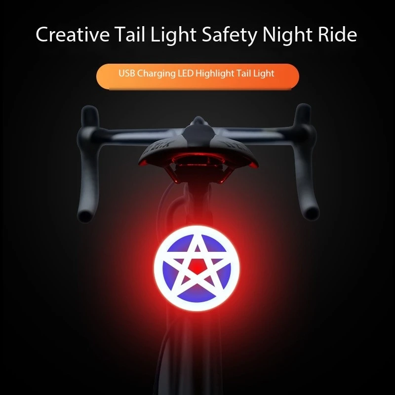 ไฟท้ายจักรยานใหม่ไฟจักรยานหลายโหมดชาร์จด้วย USB ไฟท้ายไฟท้ายไฟแฟลช LED อุปกรณ์เสริมสำหรับจักรยาน