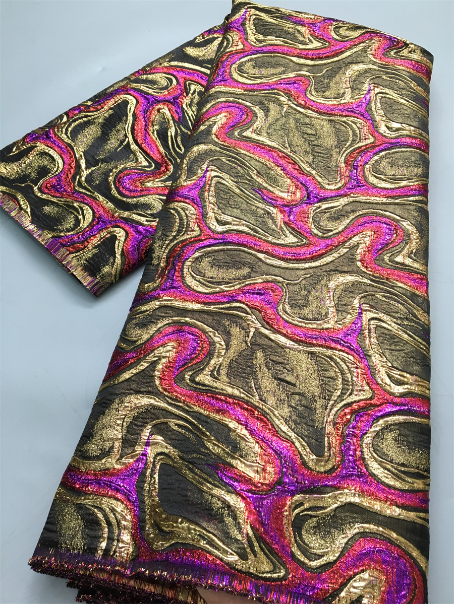 ผ้าผ้าลูกไม้ Jacquard ผ้า Damask ผ้าล่าสุดไนจีเรีย Gilded ผ้าลูกไม้หรูหราสําหรับผู้หญิงชุดราตรี, 2.5 หลา 4045