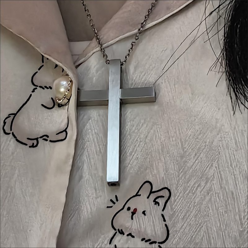Pendentif croix rétractable en acier inoxydable, collier à breloques, bijoux fantaisie, gadgets cool pour hommes, femmes, cadeaux pour filles, outils multiples