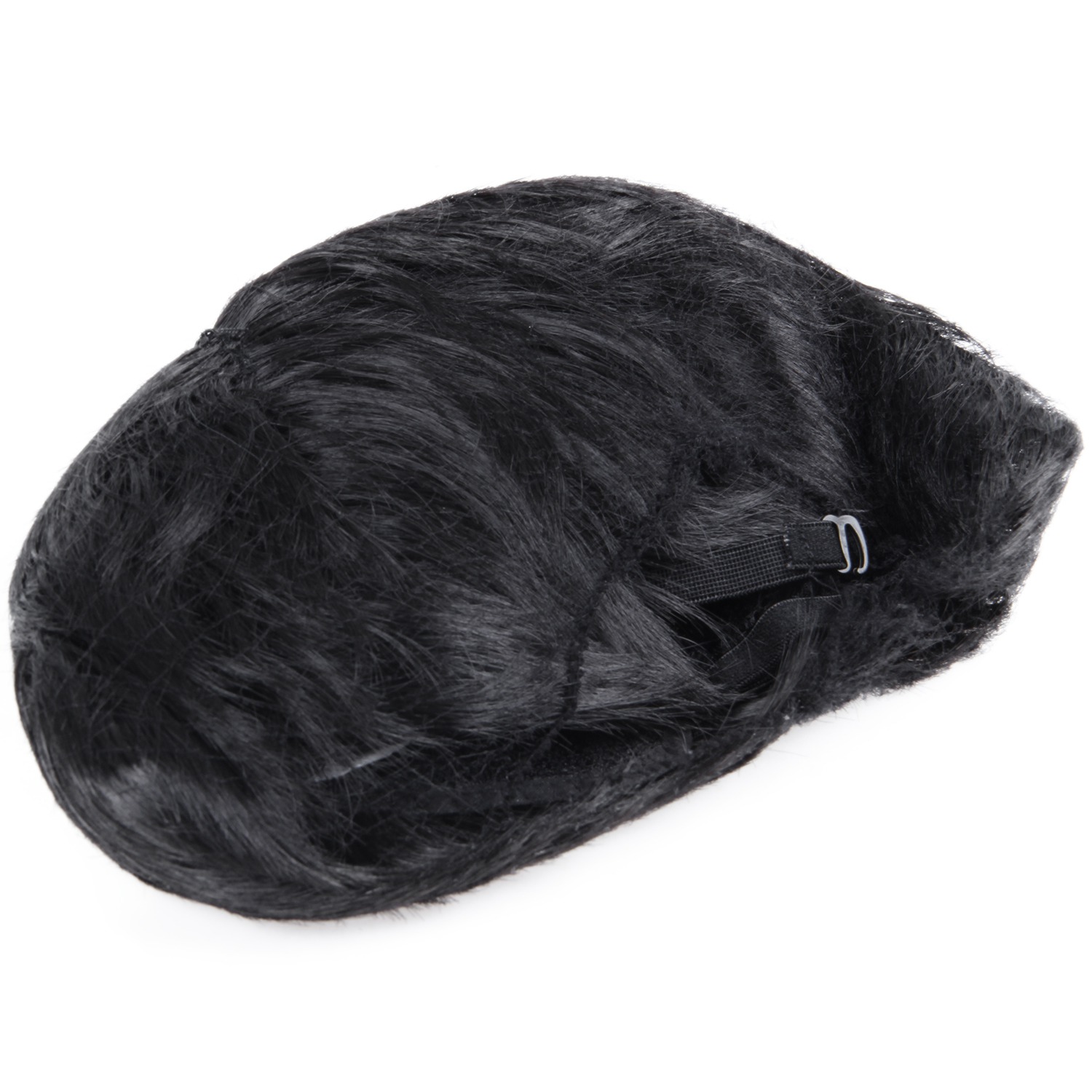 Peluca completa corta y recta para hombre, color negro, vida diaria