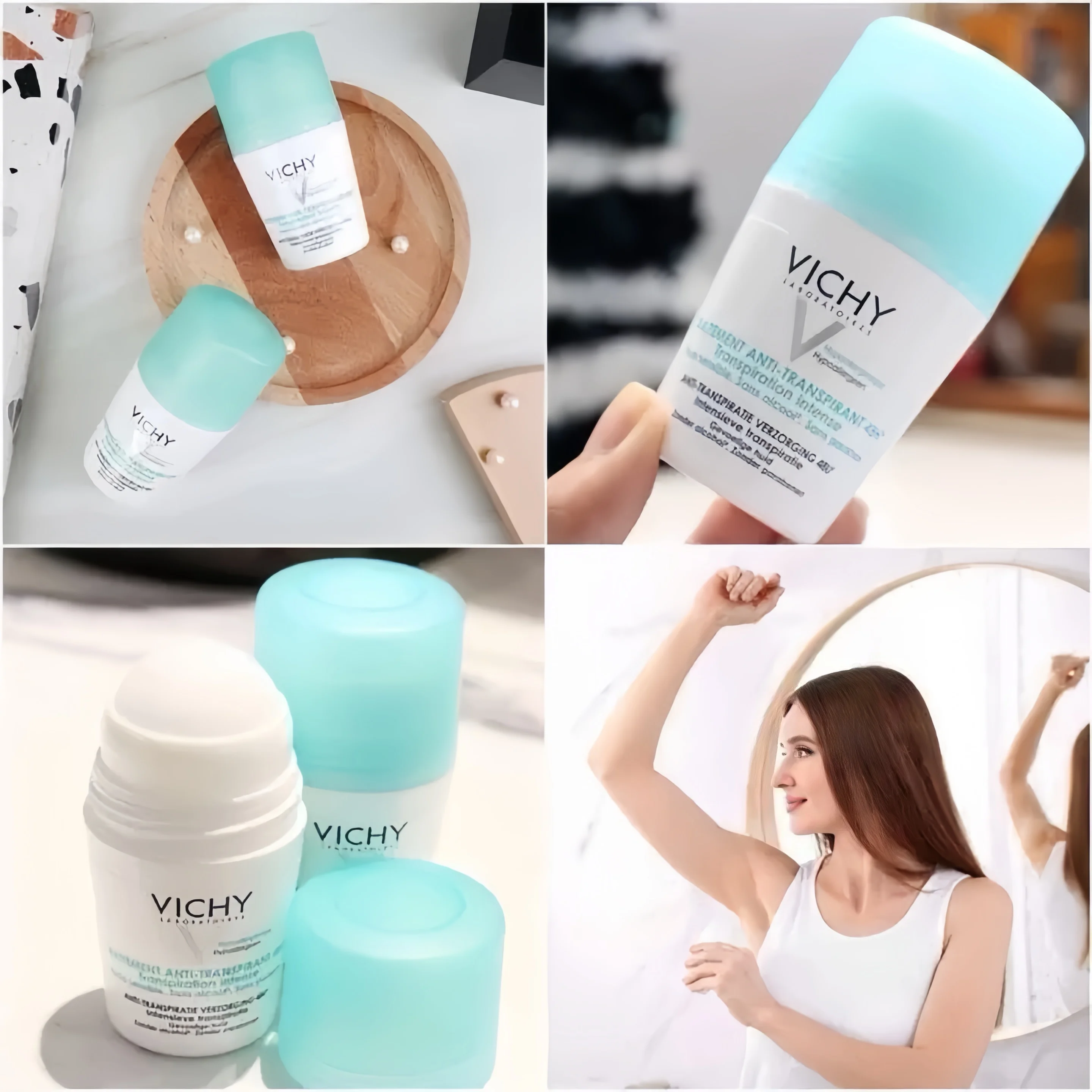 VICHY 50ml Underarm Roll On Ball Comfortable Sweatproof Deodorant Long-lasting Fresh Fragrance Odorless