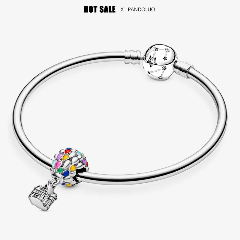 Disney Pixar Up House & Balloons Charm ลูกปัด Fit Pandach สร้อยข้อมือเดิมผู้หญิง 925 จี้เงินลูกปัดเครื่องประดับของขวัญขายร้อน
