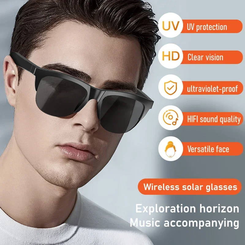 男性と女性のためのスマートBluetoothサングラス,アンチタッチUVメガネ,通話,アウトドアスポーツ,hifiテクノロジー,v5.3