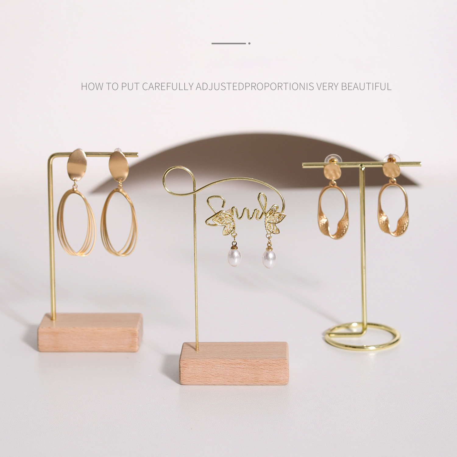 เครื่องประดับยืนแสดงสร้อยข้อมือต่างหูสร้อยคอไม้ฐาน Rack ผู้ถือเครื่องประดับ Photo Props ตกแต่งบ้าน