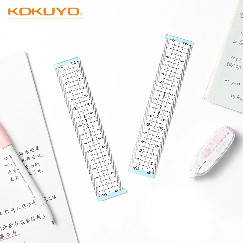 Kokuyo Campus 15cm Ruler Dual-sided Scale Transparent Acrylic Straight Liner Rule Office School Supplies F7272