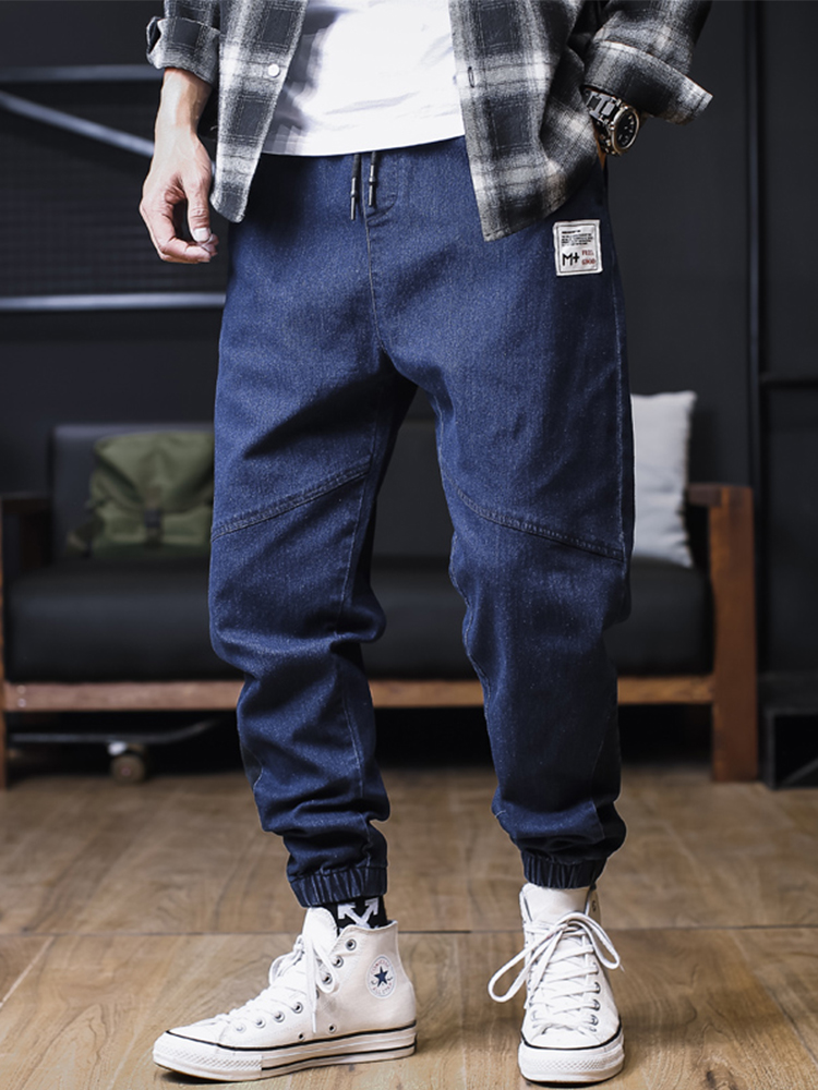 Dżinsy Plus Size Mężczyźni Luźne Joggery Streetwear Harem Jeans Spodnie Cargo Spodnie dżinsowe do kostek