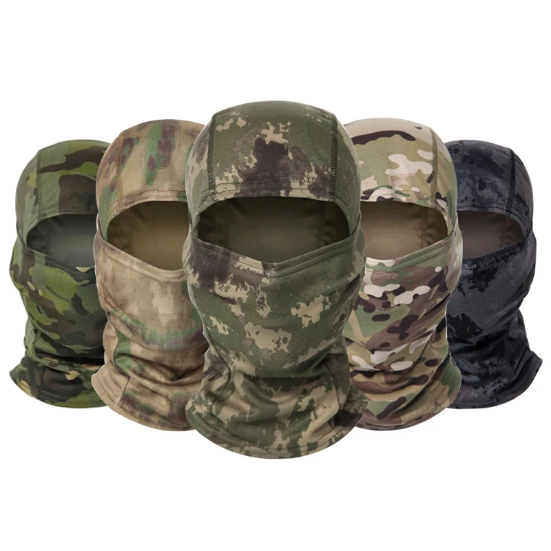 Passamontagna mimetico Cappello Ciclismo Maschera a pieno facciale Sport all'aria aperta Caccia Escursionismo Maschera da sci Casco da motociclista Berretto interno