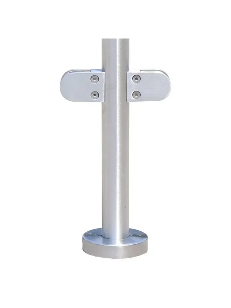 Poste de trilhos de vidro, balaustrada de poste de cerca de piscina de escadas com almofadas de borracha poste de trilhos clipe de vidro de aço inoxidável 316 (43", poste médio)