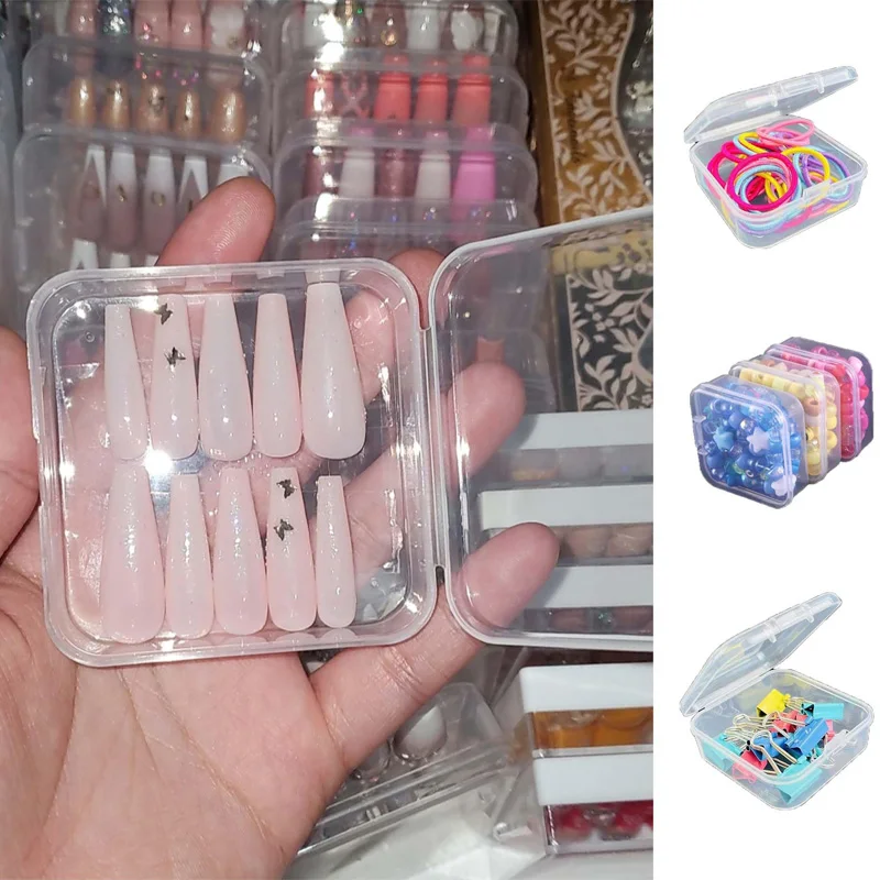 15 Lưới Nhựa Trong Suốt Sắp Xếp Lưu Trữ Ngăn Điều Chỉnh Hộp Đựng Hộp Đựng Trang Sức Nút Hộp Chữ Nhật Ốp Lưng