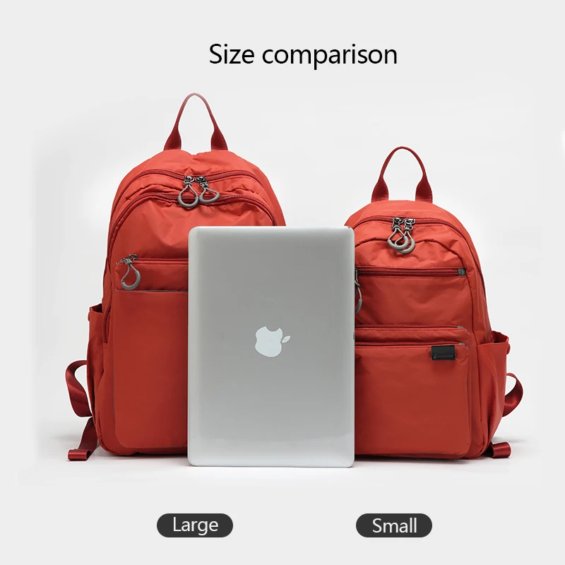 Mochila Fouvor impermeable para mujer, mochilas deportivas de lona para ordenador portátil de gran capacidad, mochila escolar de nailon a la moda para estudiantes 2802-02