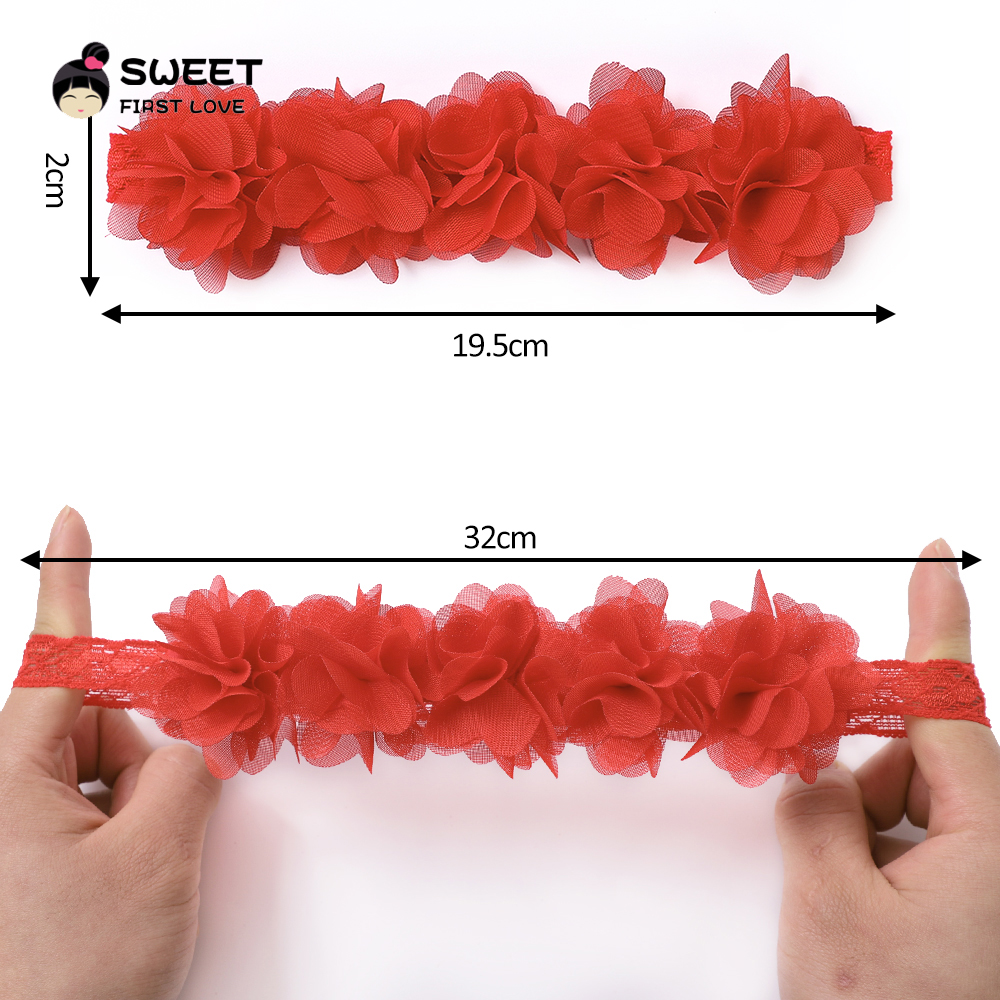 Diadema de flores para niñas, bonita diadema de flores, suave y elástica, gorros para niños recién nacidos, diadema para niños pequeños, accesorios para bebés