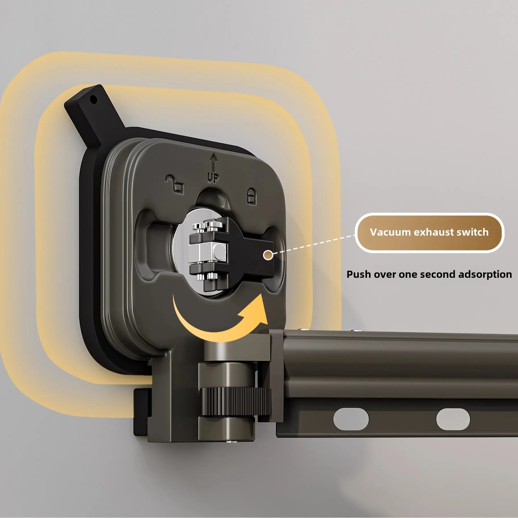 Suction Cup Shower Curtain Rod Foldable Adhesive Free Drilling Poles Rust-proof Waterproof for Bathroom Partition No Curtains