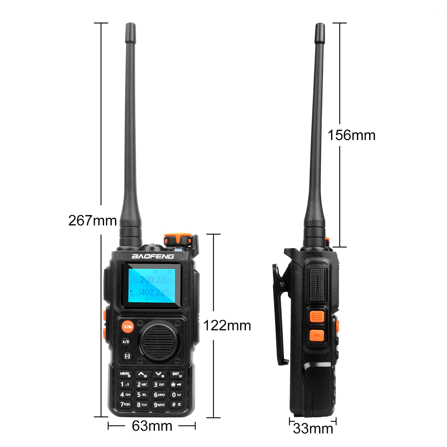 Baofeng K6 2M 70CM Air Band VHF UHF Dual Wait Multi-Band Wireless Freq Copy Noise Cancellation 999Ch FM Radio 1750Hz Tone Burst