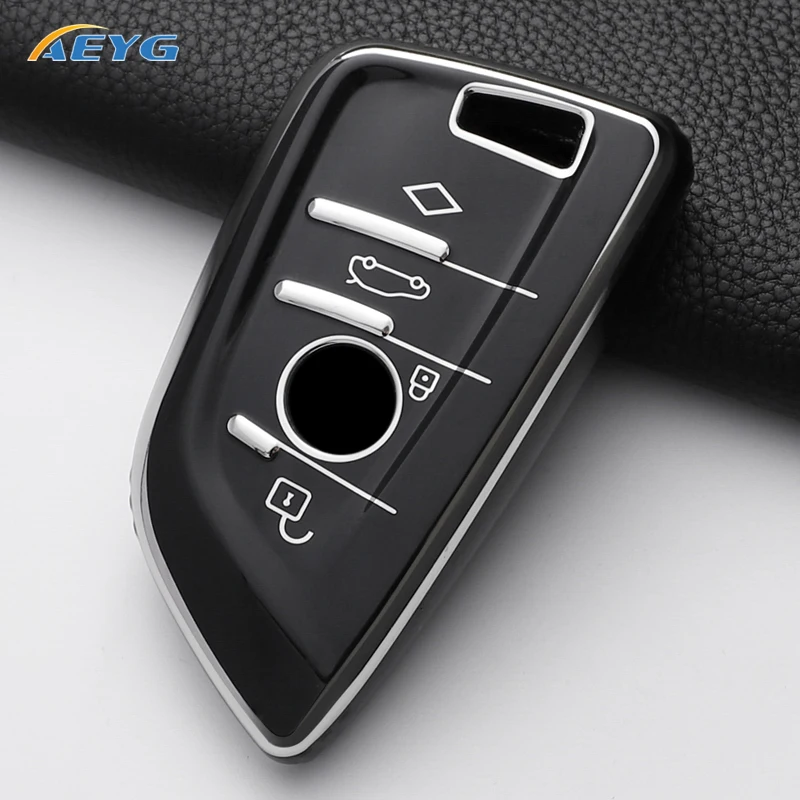 TPU Car Remote Key Case Cover Shell Fob For BMW X1 X3 X4 X5 X6 F15 F16 G30 3 5 7 Series G11 F48 Accessories Keychain