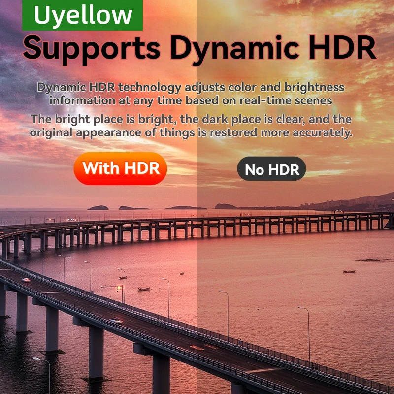 Uyellow 48 Гбит/с HDMI-совместимый кабель 8K 60 Гц 50 см 1 м 2 м 3 м 5 м HDMI-совместимый кабель 2.1 4K 120 Гц HDR 3D-эффект видео для HDTV ПК