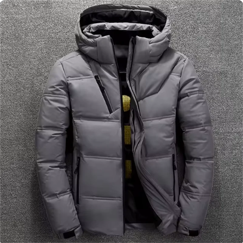 Fgkks 2024 Kwaliteit Merk Heren Donsjack Slanke Dikke Warme Effen Kleur Capuchon Jassen Mode Casual Donsjacks Man