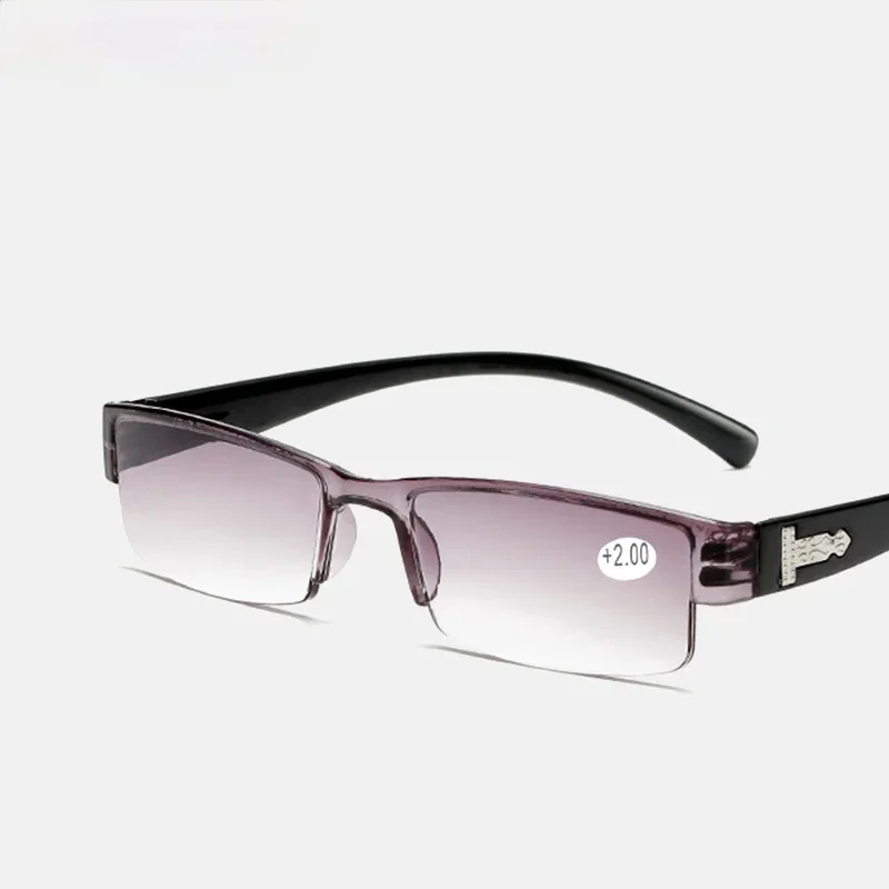 Gafas de lectura coreanas para hombre y mujer, lentes transparentes de medio Marco, presbicia, 1,0, 1,5, 2,0, 2,5, 3,0, 3,5, 4,0