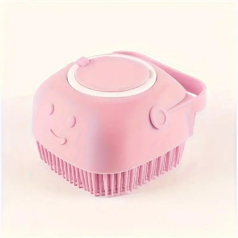 1 stuks zachte hondenbadborstel - zachte massage met shampoodispenser - efficiënte kattenverzorgingsborstel voor een poten-itieve reiniging