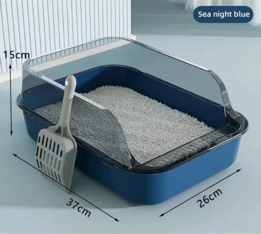 Kitty Sandbox Kattenbak Halfgesloten Spatwaterdicht Kattenbak Kattentoilet Reinigingsbak Benodigdheden Huisdierentoilet Kittenbak Ondersteek