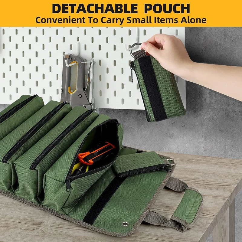 Bolsa de herramientas multiusos, bolsa de herramientas profesional multibolsillo de alta calidad, bolsa organizadora de herramientas pequeñas portátil enrollable