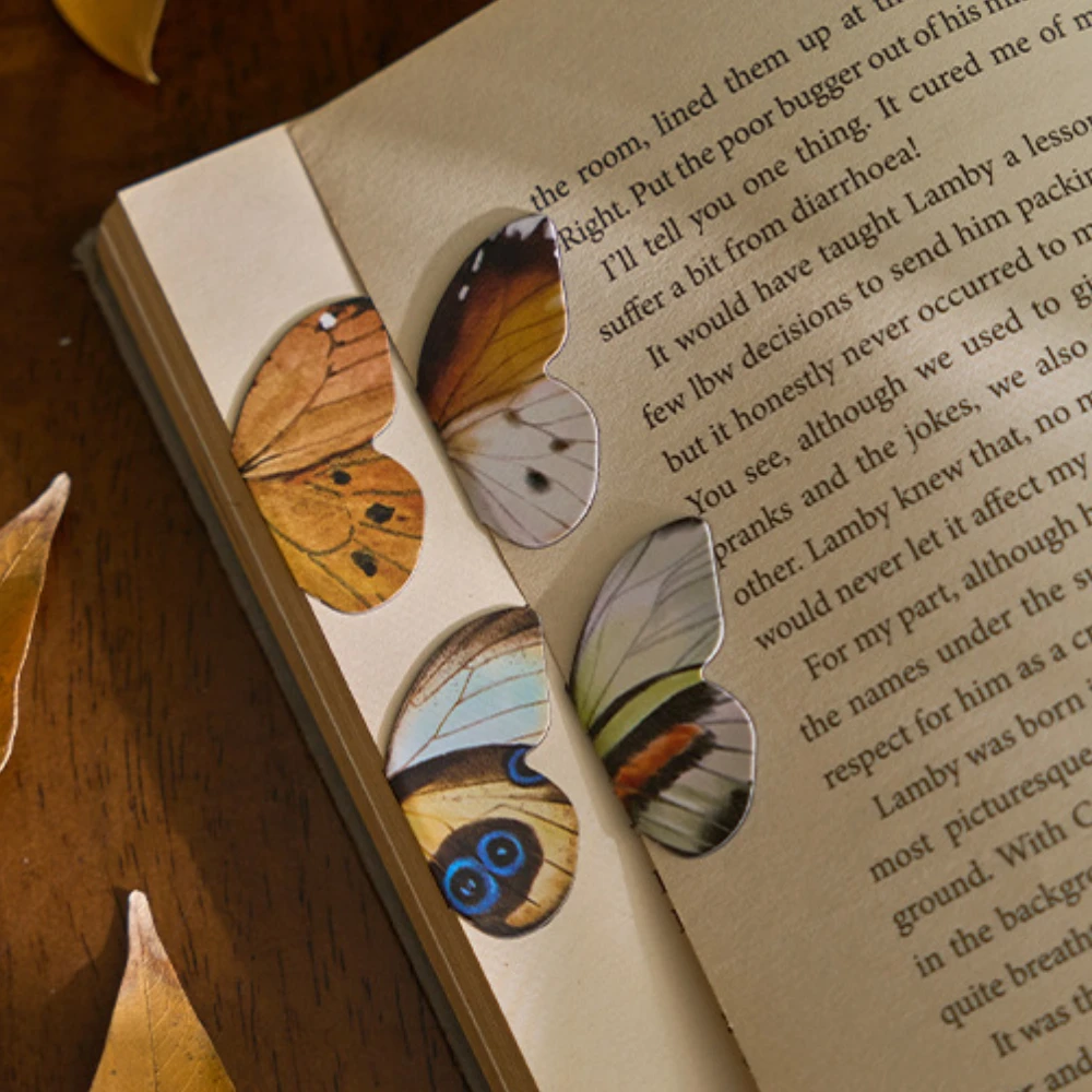 4 unids/set de marcapáginas de mariposa coloridos, bonito marcapáginas magnético, página de libro estética, Hodler, papelería Kawaii, accesorios de lectura