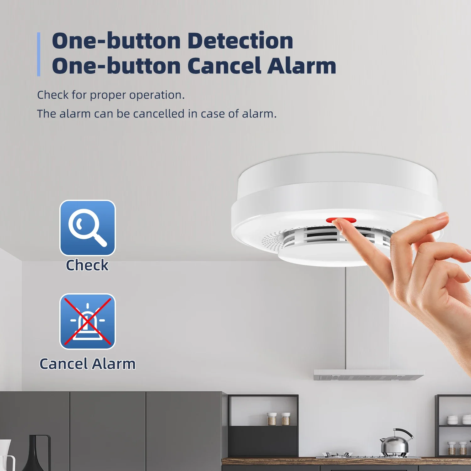 ACJ Portable 433MHz Wireless Fire Protection Smoke Alarm Sensor Independent Alarm Detector For GSM Home Security Alarm Systems