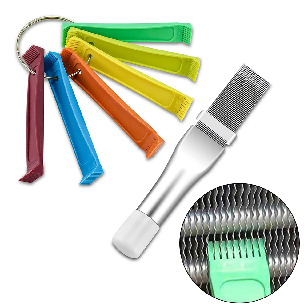 Набор инструментов-гребень FCR6 для кондиционера, выпрямления испарителя, щетка для конденсатора, набор для ремонта радиатора конденсатора