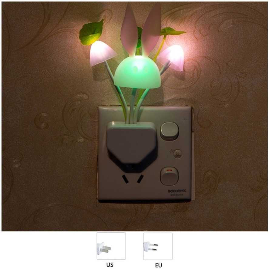 Lámpara LED tipo seta, novedad, luz nocturna, Luminaria de hongos, lámpara LED de luces nocturnas con Sensor de 85-265V, Luminaria de hierba de agua