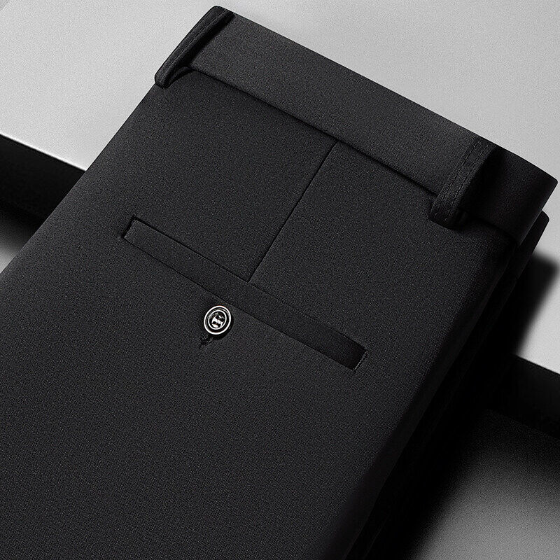 10-farbige Freizeithose, Business-Casual-Anzughose für Herren, lockere, gerade, sommerliche, dünne Stretch-Anzughose