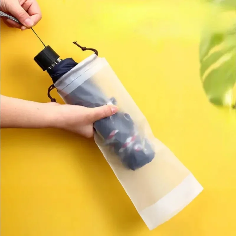 Sacchetto di plastica Borsa portaoggetti per ombrellone traslucido opaco Custodia riutilizzabile per ombrellone portatile con coulisse Custodia per la casa