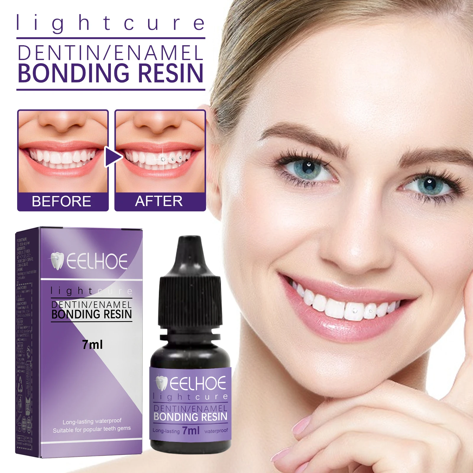 Colla per gemme per denti Adesivo dentale per gemme per denti Kit di diamanti Colla per denti Gioielli in cristallo Robusto gioielli per denti Gel ortodontico