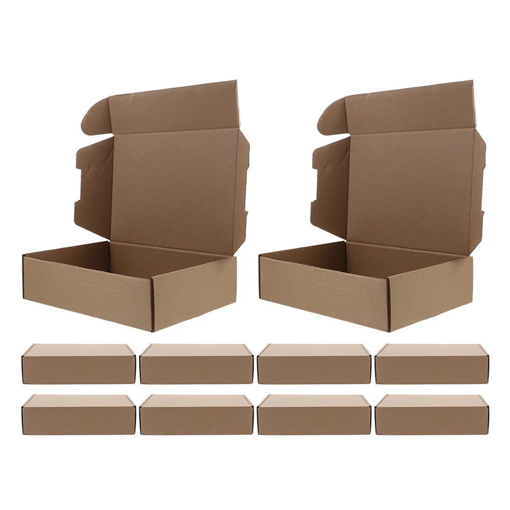 10 Pcs Carton Shoe Boxes Shipping for Corrugated Cardboard Small Mailing Paper Moving Large