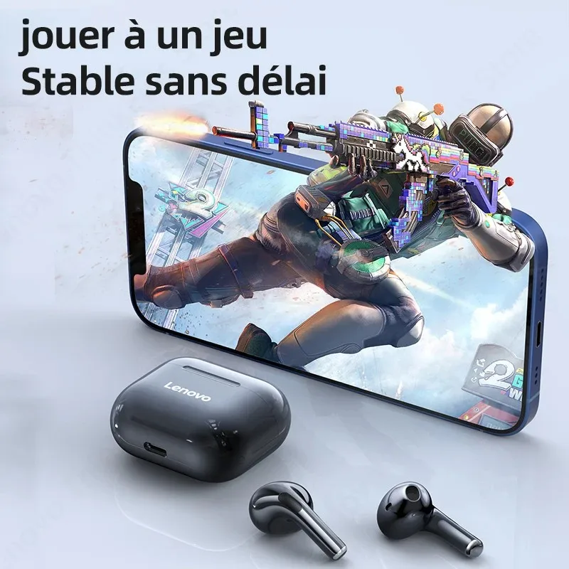 Lenovo LP40 sans fil Bluetooth écouteurs TWS contrôle tactile casque de jeu HD appel avec micro écouteurs 2025 nouveau choix