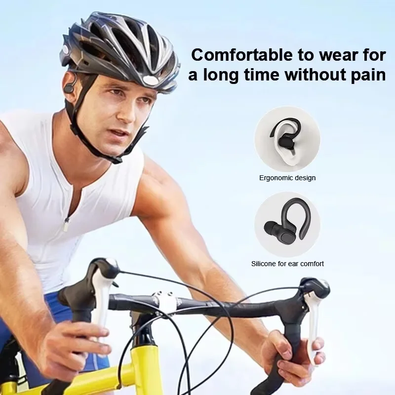 Wireless Earbuds Sport Bluetooth 5.3 Headphones with Noise Cancelling Mic 75H HiFi Stereo Over Ear Bud LED Display USB-C IPX6