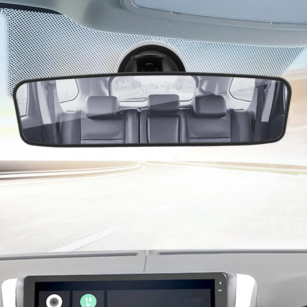 Espejo retrovisor gran angular espejo retrovisor Interior Universal estilo de coche espejo trasero de coche ventosa ajustable 360 °   Gira
