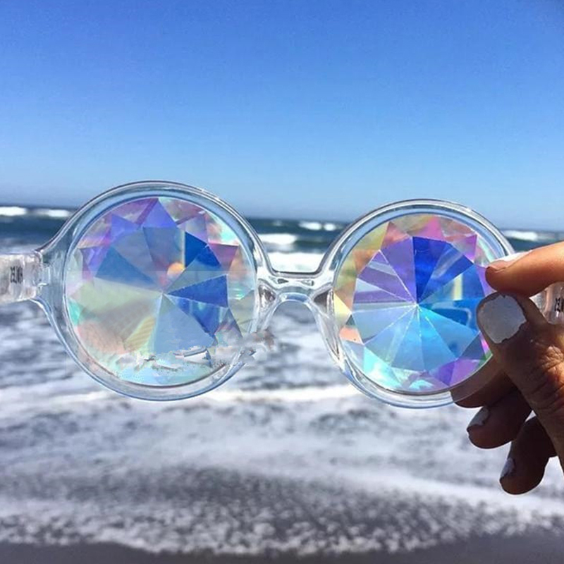 Caleidoscópio Transparente Óculos, Óculos De Sol De Festa, Lente Difrada