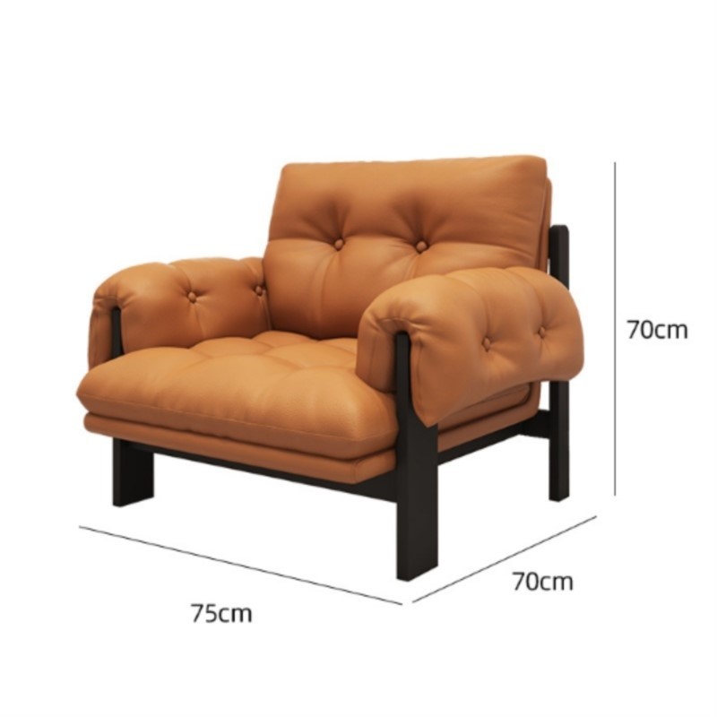 X & d nordic luz tecido de couro luxo alta resiliência esponja única pessoa sofá pequeno casa relaxamento sofá simples