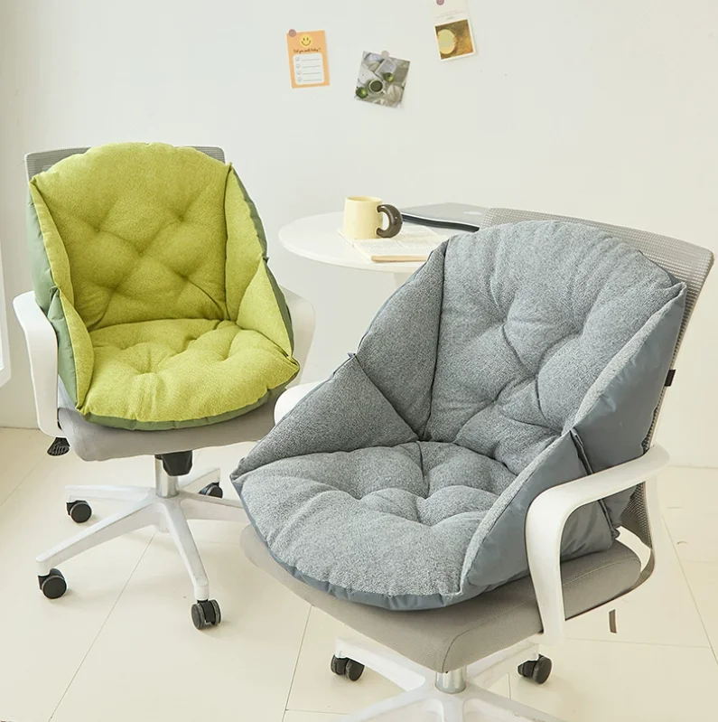 Cojín de silla de algodón de color sólido, cojín de asiento de una sola pieza con aislamiento grueso