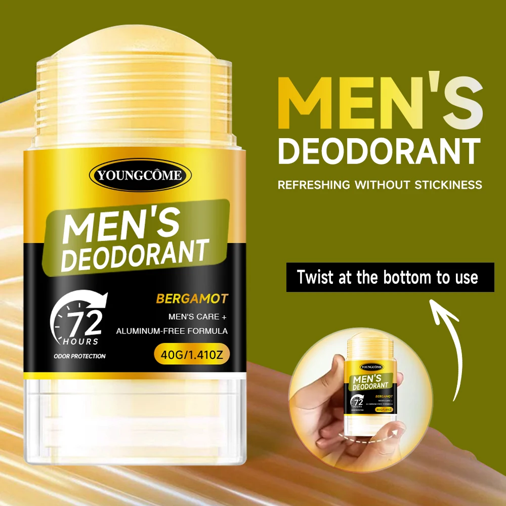 Men Sandalwood Deodorant Stick Anti Sweating Keep Drying Lasting Fragrance Remove Armpit Odor Underarm Refresh Sticks 1/2/4set