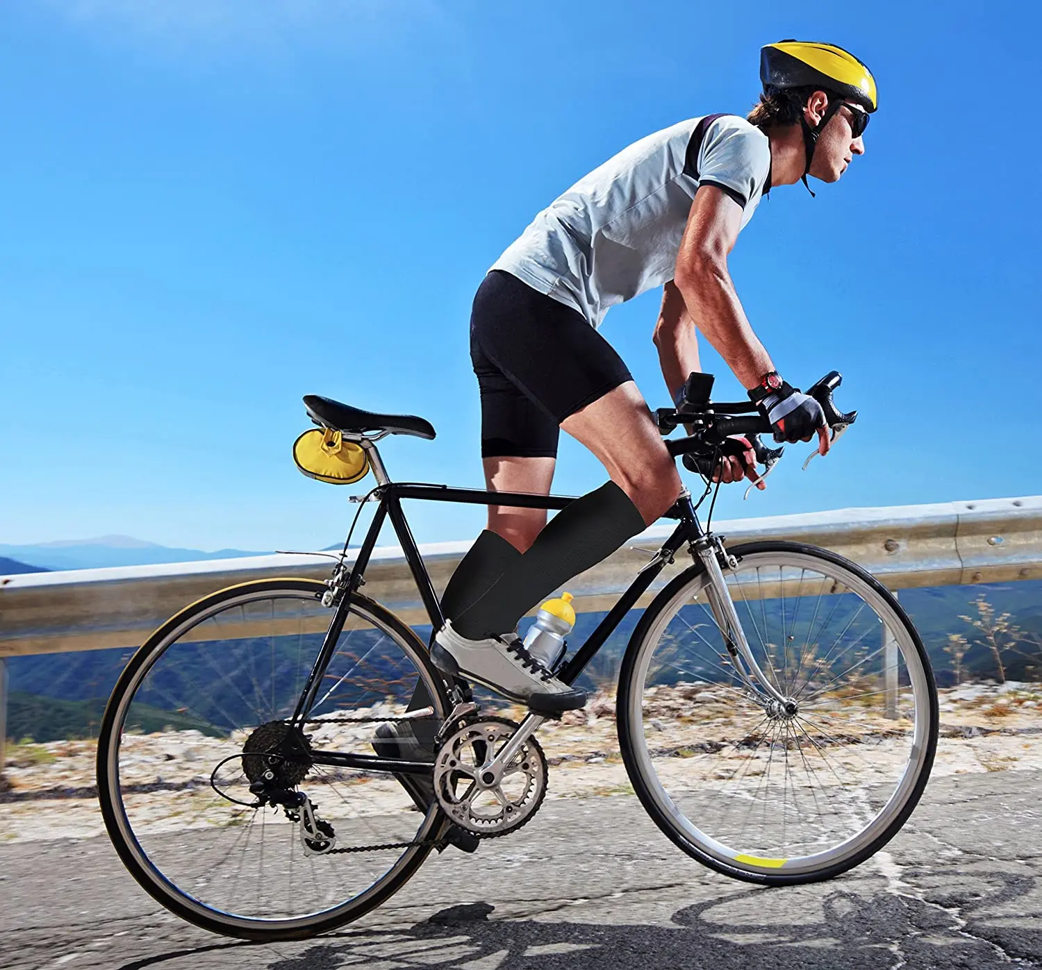 3/7 пар, Компрессионные носки, однотонные спортивные эластичные гольфы