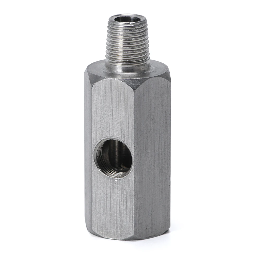 Sensor de presión de aceite BSPT de 1/8 pulgadas de acero inoxidable, adaptador en T Sendor a calibre 1/8 NPT, pieza en T, accesorios para coche VR-OGA02
