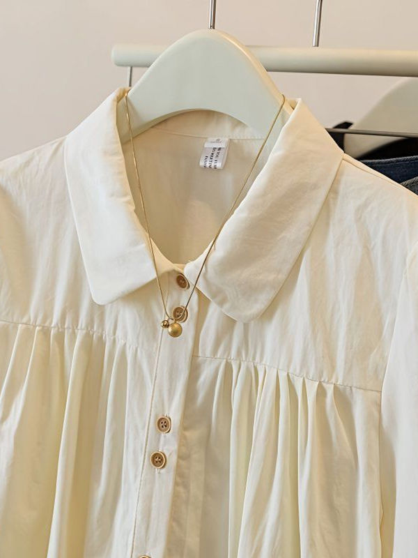 Csa Fena Plus Size de Manga Curta para o Verão, Estilo Slimming que Disfarça o Corpo, Simples e Solta, Gola  em Co...