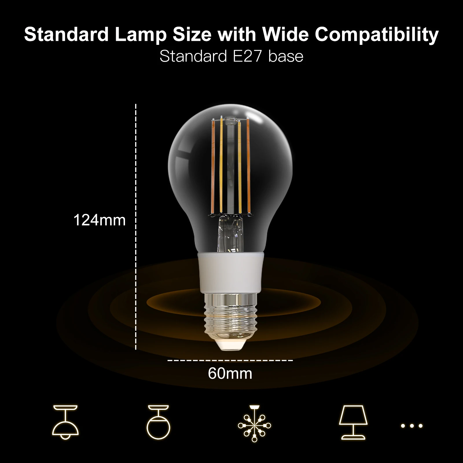 MOSE Tuya WiFi Lampadina a filamento intelligente E27 Luce a risparmio energetico Dimmerabile APP Controllo remoto Funziona Alexa Google Home per il controllo vocale