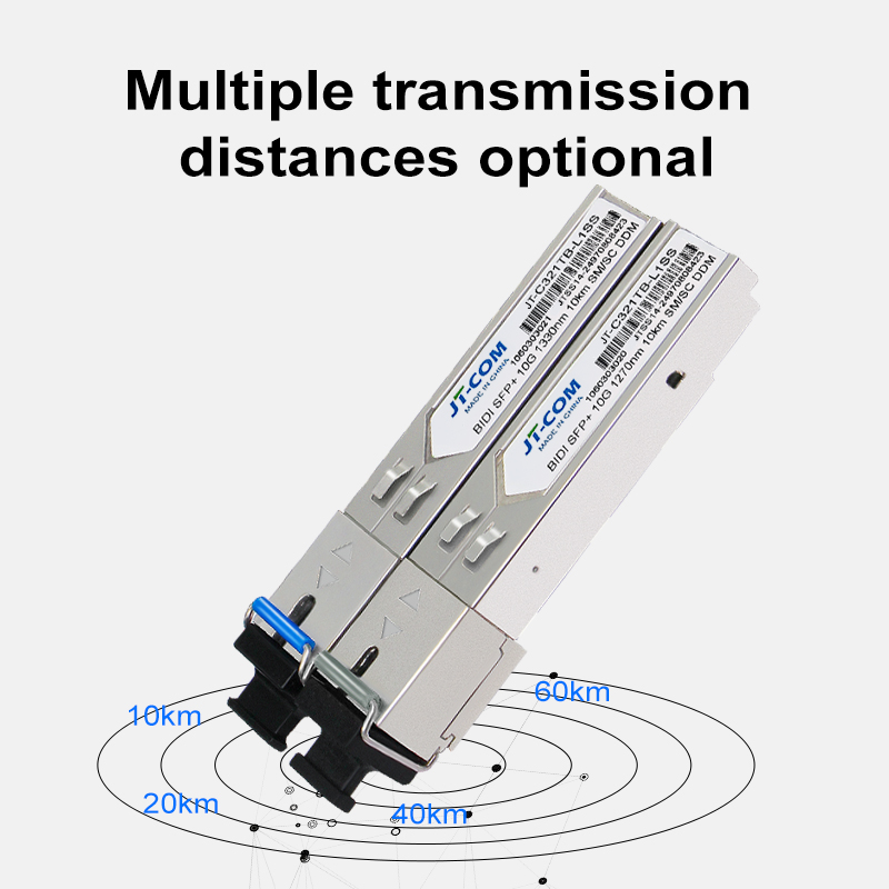 10G BIDI 10KM 20KM 40KM 60KM SFP + одиночный волоконно-оптический модуль приемопередатчика 1270 нм/нм, совместим с переключателем Cisco Mikrotik