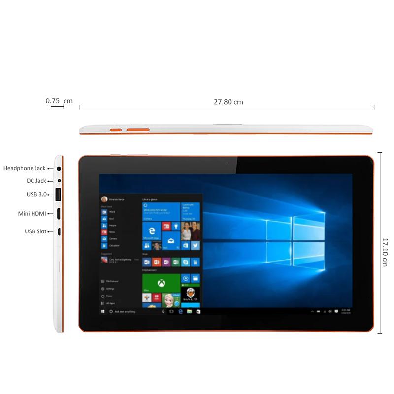 Quente 32 bits 10.1 "windows 10 tablet pc ezpad c23s 2gb ram 32gb rom intel z8350 quad core 1366x768 ips hdmi 1 * usb 3.0 6600mah