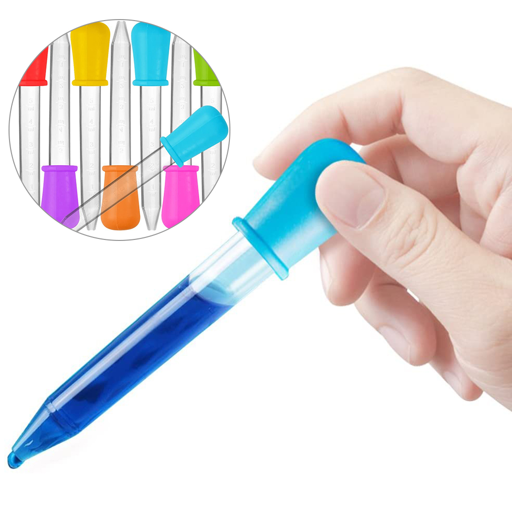 5 pçs 5ml pequeno silicone plástico pipeta conta-gotas medicina de alimentação líquido olho orelha pipeta conta-gotas laboratório experimento brinquedos presente