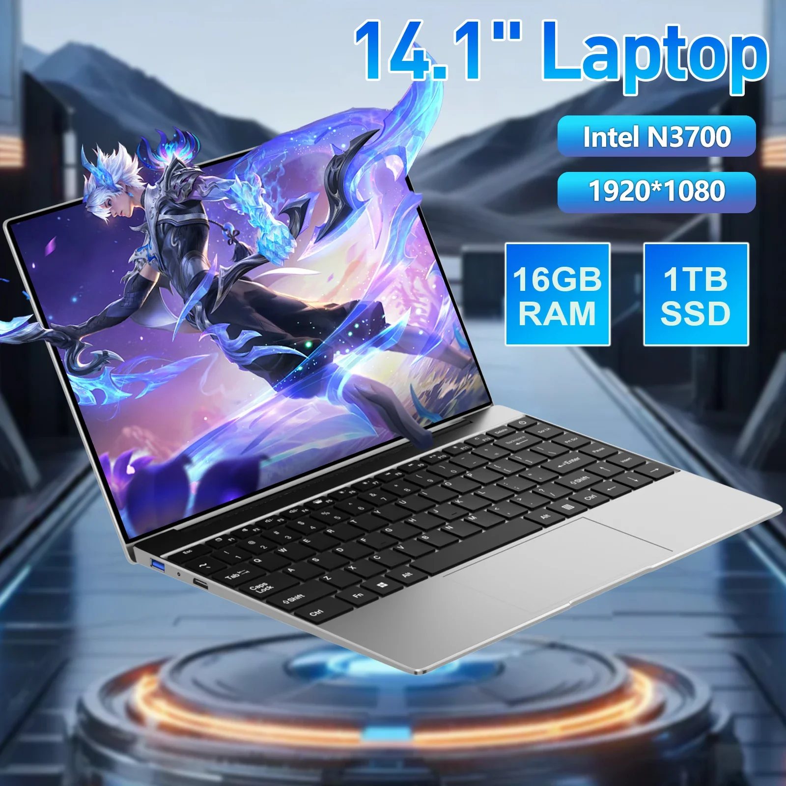 Ordinateur portable Windows 11 Pro Gamer, ordinateur ultra fin, ordinateur de bureau d'étude, écran 2025x1024, Intel Pentium Nino 00, 16 Go, 1920 Go, 1080